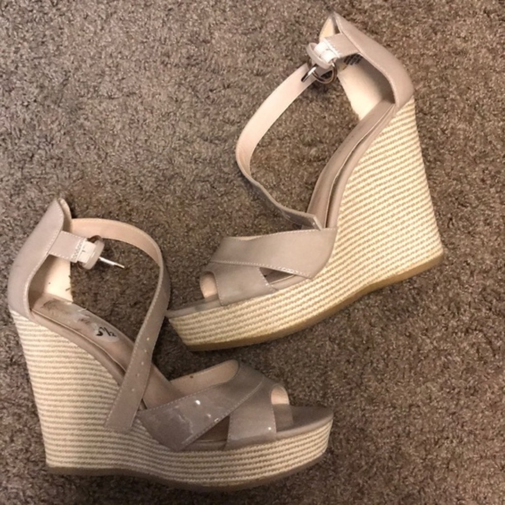 Nine West Nude Wedges 8.5